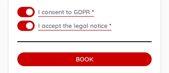 טופס הזמנה בטלפון עם הסכמת GDPR ומידע משפטי מופעלים